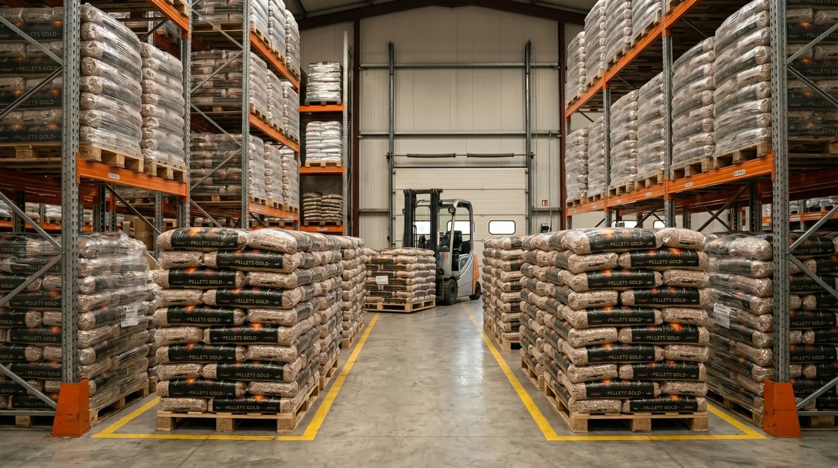 Livraison de palettes de pellets Gold depuis le dépôt belge