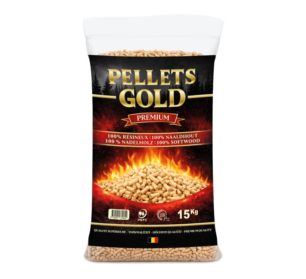 Sac de pellets Gold Premium 15 kg, 100% résineux certifié